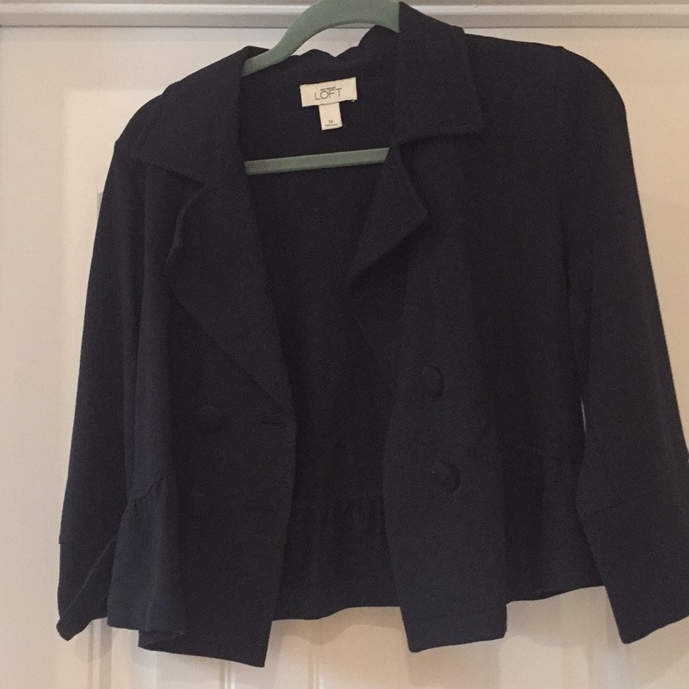 Ann Taylor loft navy knit blazer